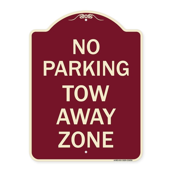 Signmission No Parking Tow Away Zone Heavy-Gauge Aluminum Architectural Sign, 24" x 18", BU-1824-23650 A-DES-BU-1824-23650 - main